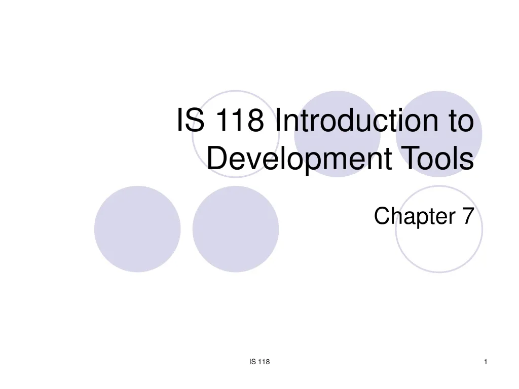 is 118 introduction to development tools
