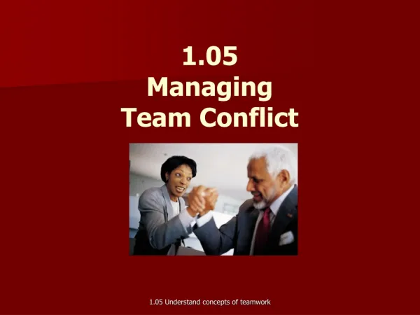 1.05 Managing Team Conflict
