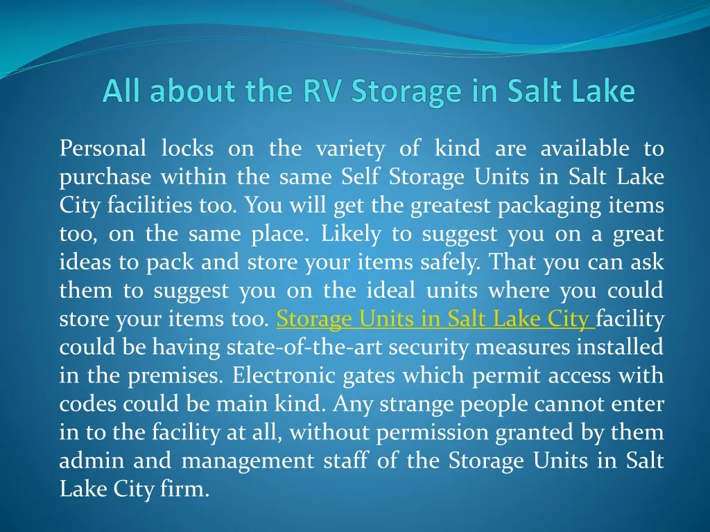 all about the rv storage in salt lake