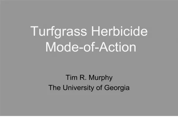 turfgrass herbicide mode-of-action