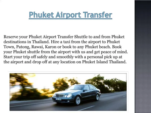 Airport Transfer Phuket