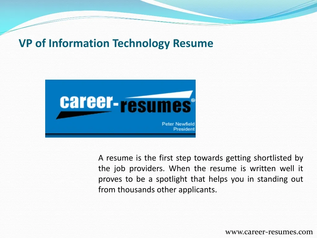 vp of information technology resume