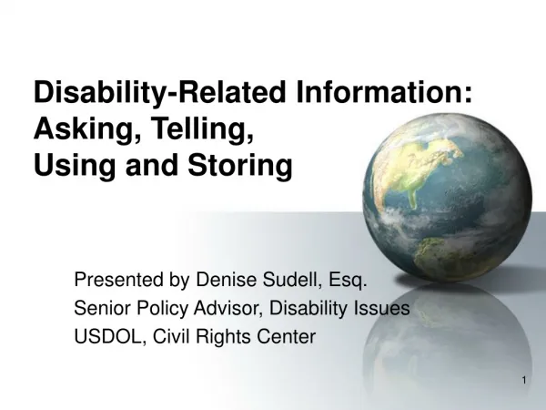 Disability-Related Information: Asking, Telling, Using and Storing