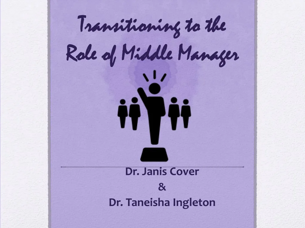 transitioning to the role of middle manager