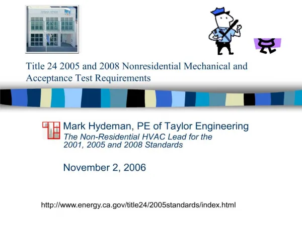 title 24 2005 and 2008 nonresidential mechanical and acceptance test requirements