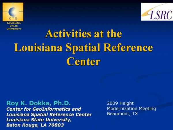 Activities at the Louisiana Spatial Reference Center