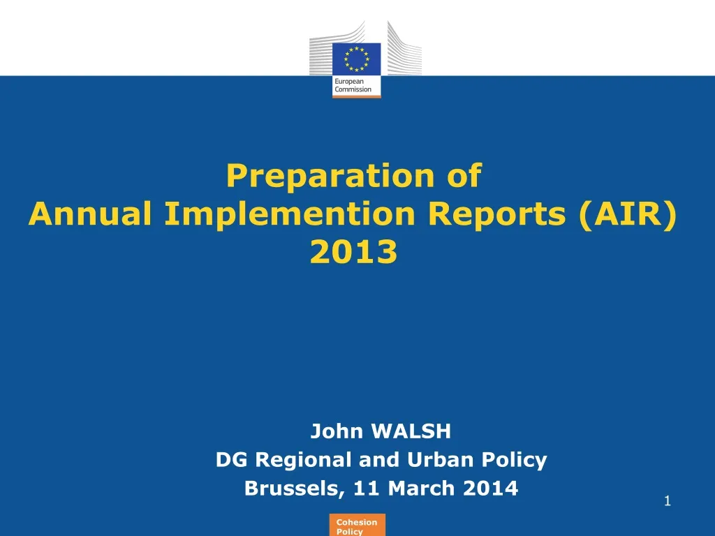 preparation of annual implemention reports air 2013