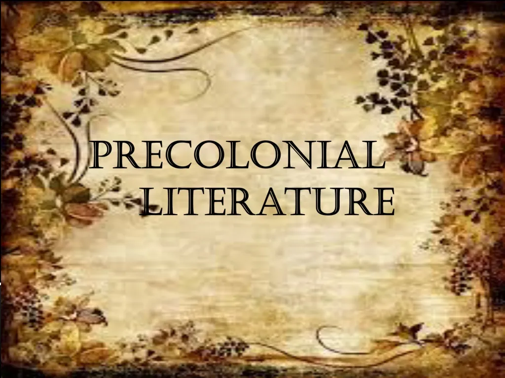 precolonial literature