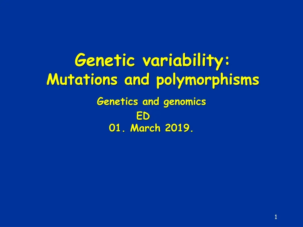 genetic variability mutations and polymorphisms
