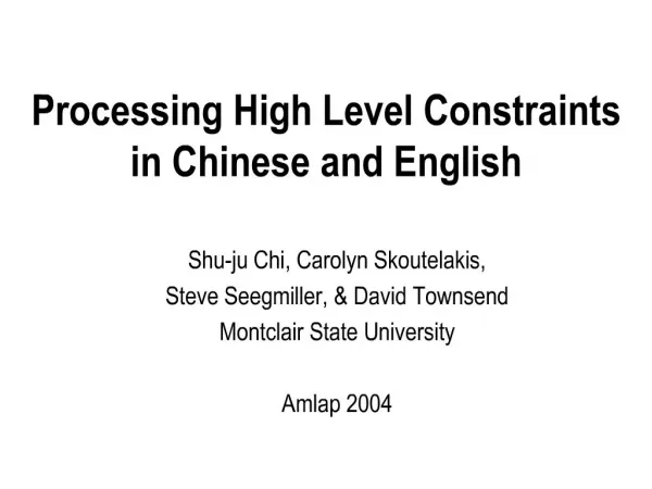 processing high level constraints in chinese and english
