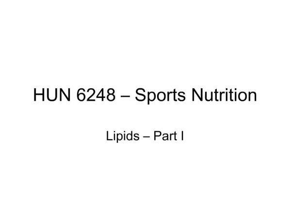 HUN 6248 Sports Nutrition