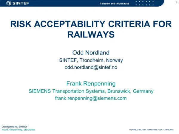 risk acceptability criteria for railways