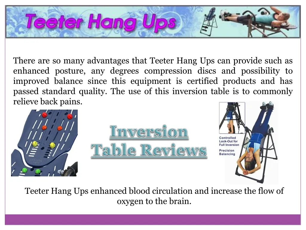 there are so many advantages that teeter hang
