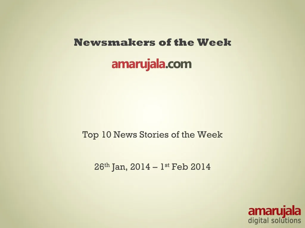 newsmakers of the week