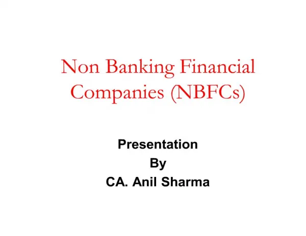 non banking financial companies nbfcs