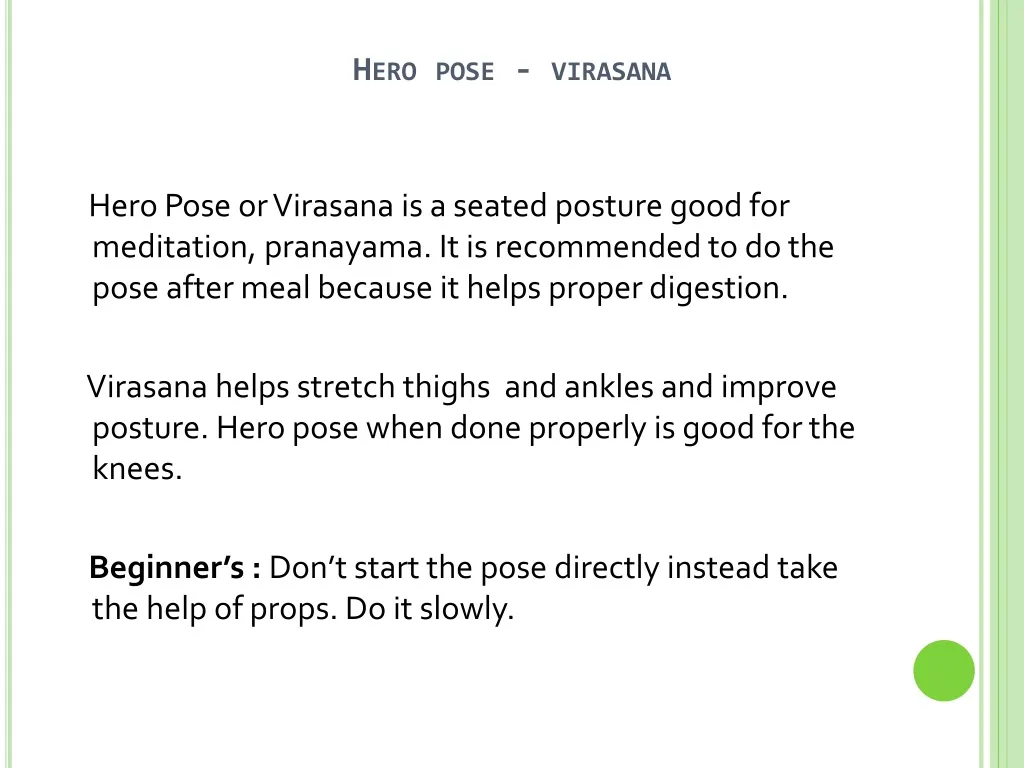 hero pose virasana