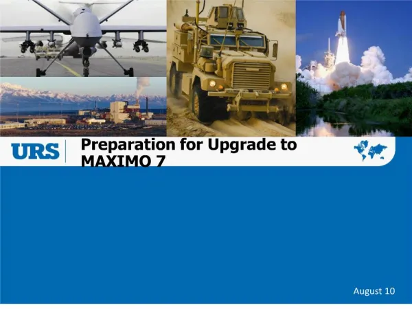 preparation for upgrade to maximo 7