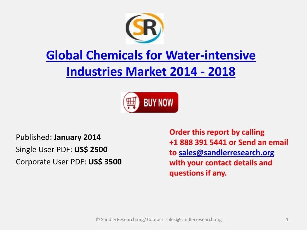 global chemicals for water intensive industries market 2014 2018