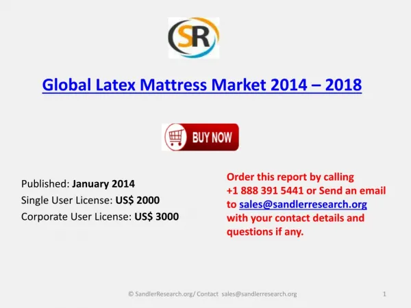 Global Latex Mattress Industry Opportunities 2014-2018