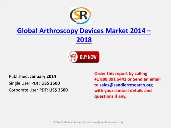 Analysis of Arthroscopy Devices Market on 2018