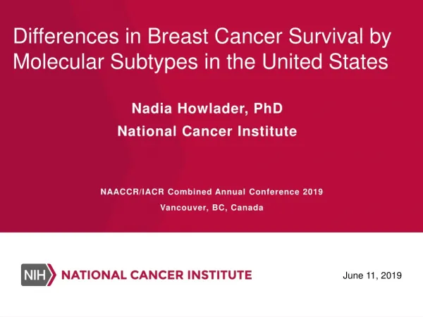 Differences in Breast Cancer Survival by Molecular Subtypes in the United States