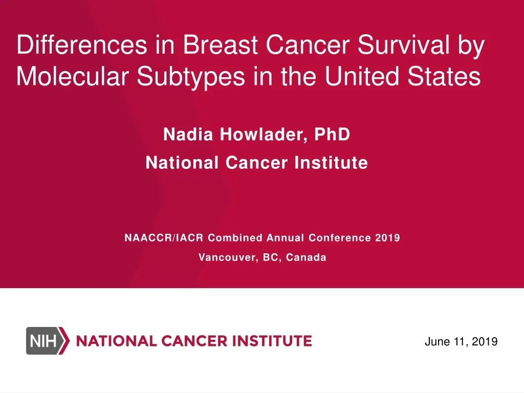 differences in breast cancer survival by molecular subtypes in the united states
