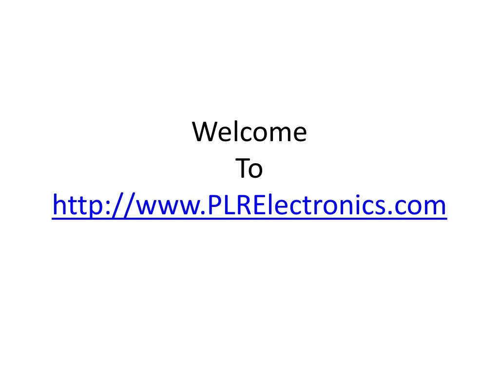 welcome to http www plrelectronics com