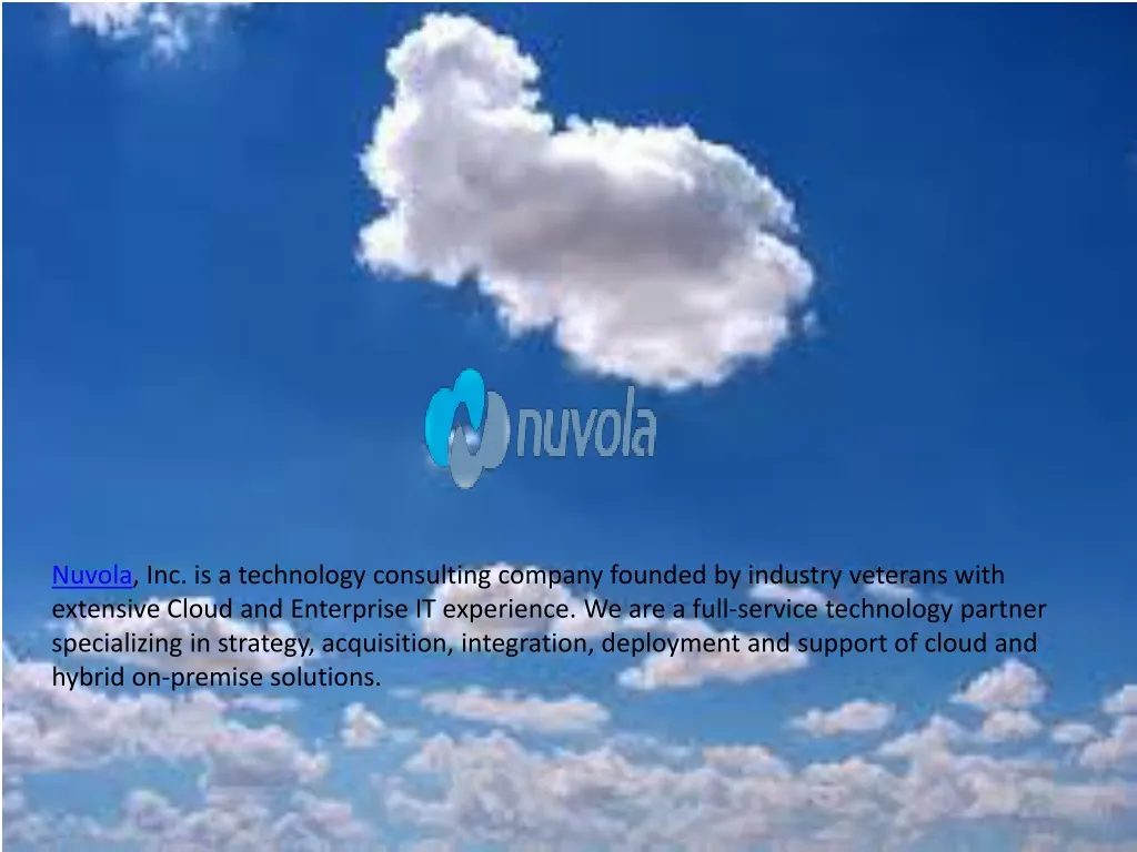 nuvola inc is a technology consulting company