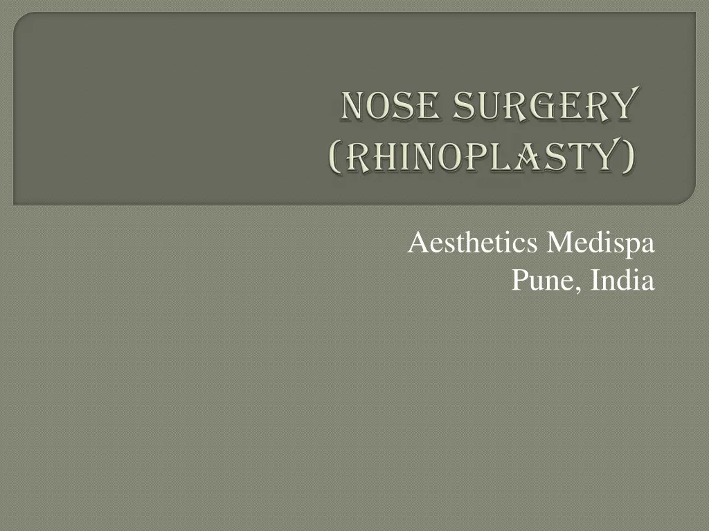nose surgery rhinoplasty