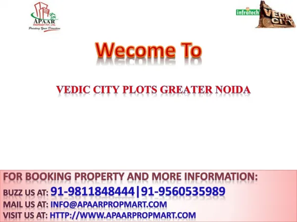 Rate Plan Vedic City Plots Greater Noida@9811848444