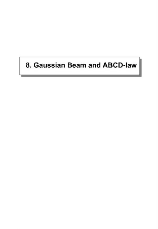 8. Gaussian Beam and ABCD-law