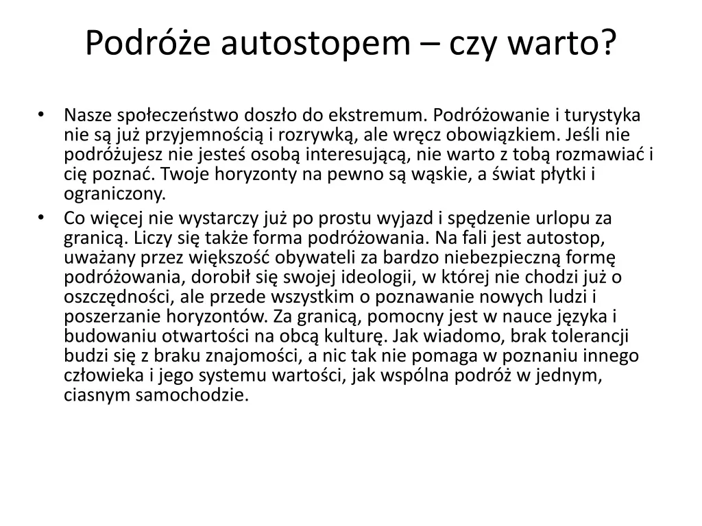 podr e autostopem czy warto