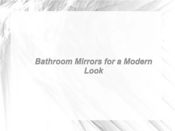 Bathroom Mirrors for a Modern Look