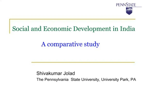 Social and Economic Development in India A comparative study