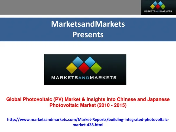 Chinese and Japanese Photovoltaic Market (2010 - 2015)