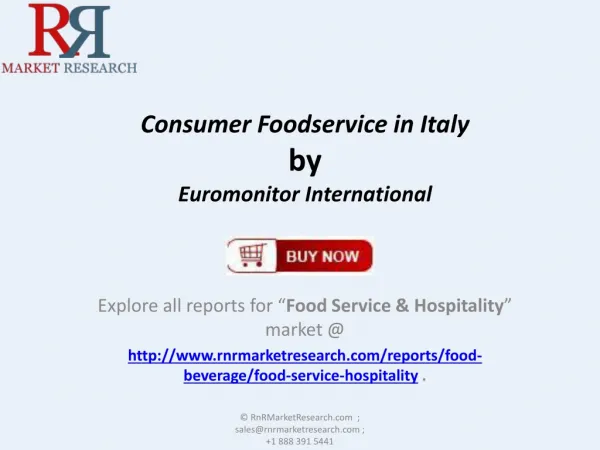 Consumer Foodservice Market Growth in Italy by 2017Consumer