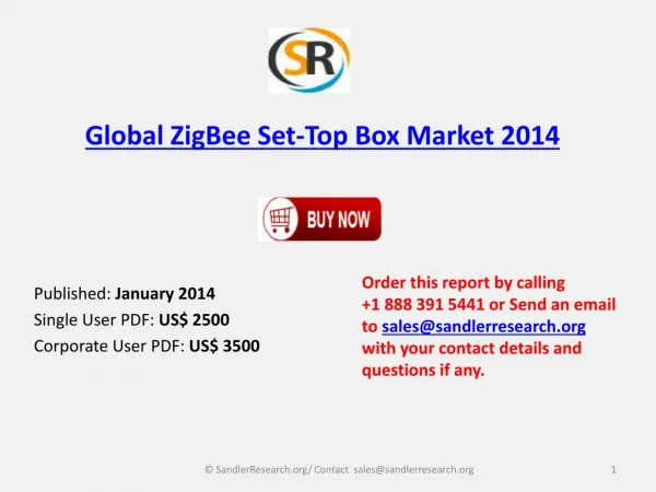 Global ZigBee Set-Top Box Market to grow at a CAGR of 24.48