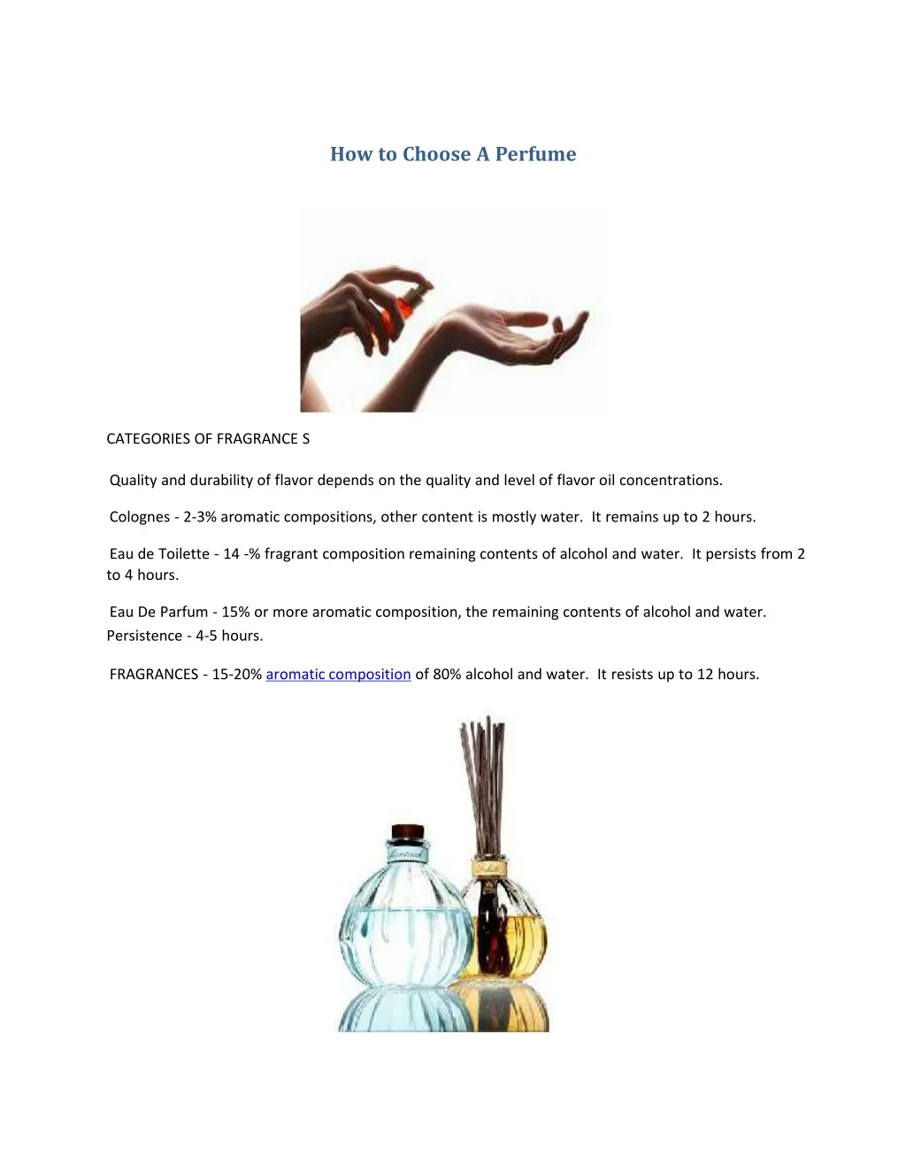 how to choose a perfume