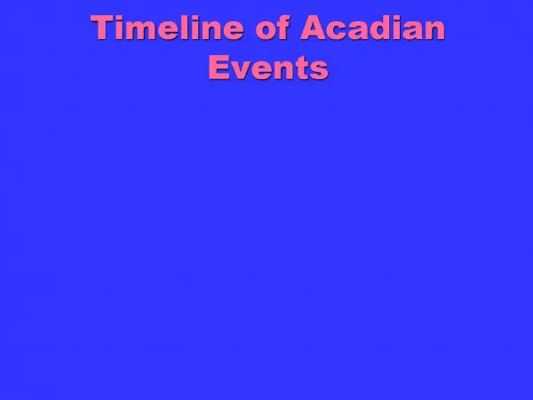 Timeline of Acadian Events