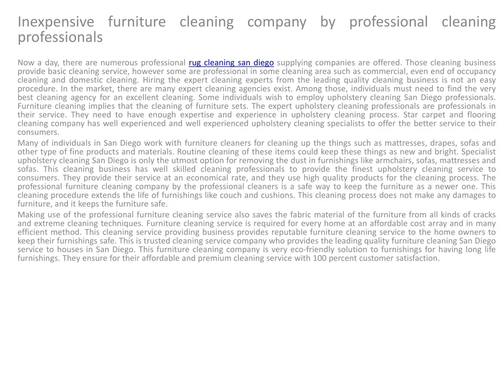 inexpensive furniture cleaning company