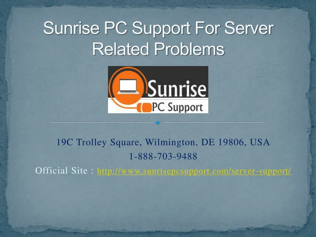 sunrise pc support for server related problems