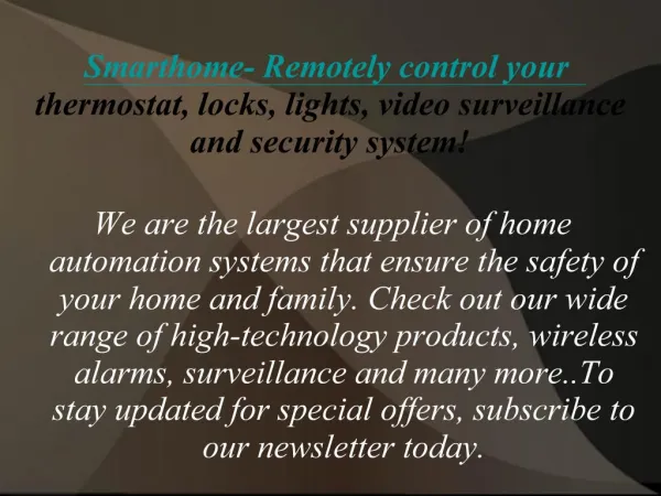 wireless home automation products