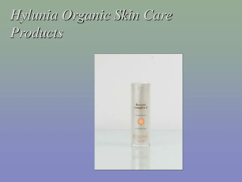 hylunia organic skin care products