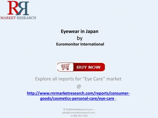 Eyewear Industry in Japan Forecasts to 2018