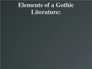 gothic literature setting