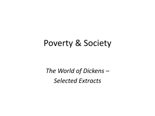 Poverty &amp; Society