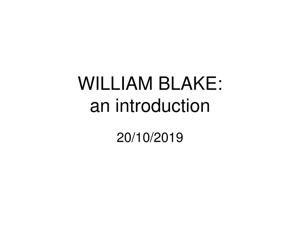 william blake an introduction