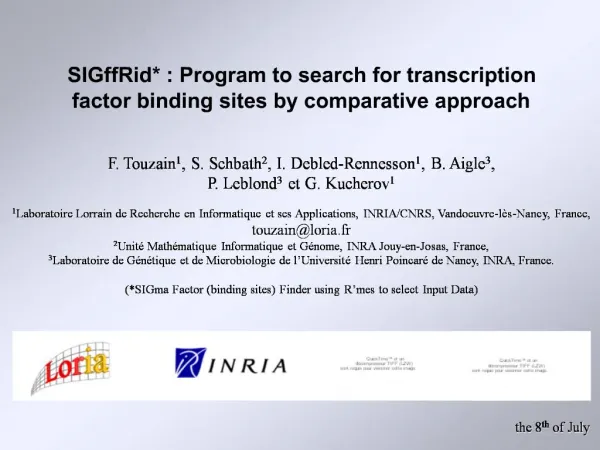 SIGffRid : Program to search for transcription factor binding sites by comparative approach