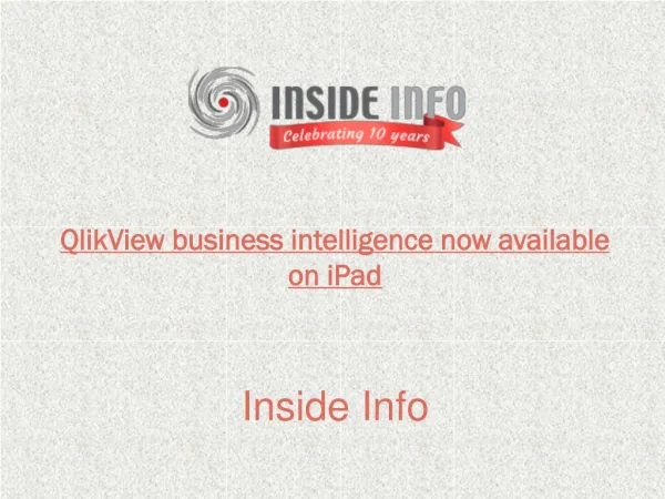 QlikView business intelligence now available on iPad