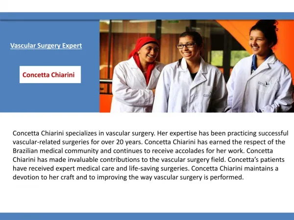 Concetta Chiarini: Talented Vascular Surgeon
